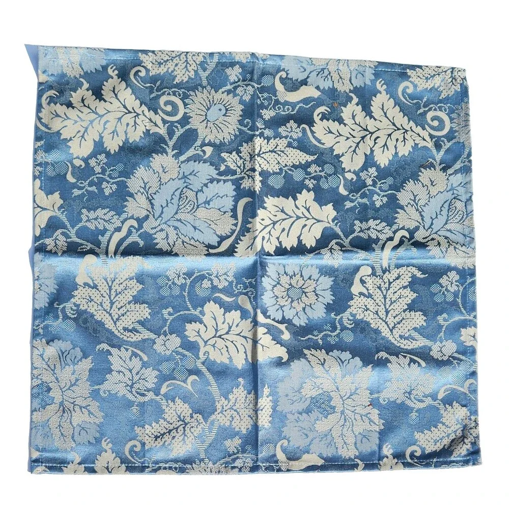 Victorian Luxury VTG Large WEDGWOOD Dinner Napkins Set Of 5 Blue Beige Floral 03